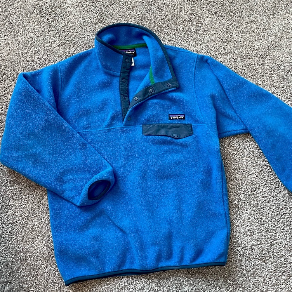 Patagonia Blue Synchilla Snap Pullover